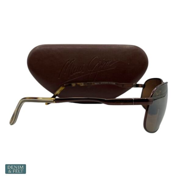😎 Maui Jim Bayfront Aviator Sunglasses Gloss Brown HCL Bronze Polarized - Picture 8 of 12